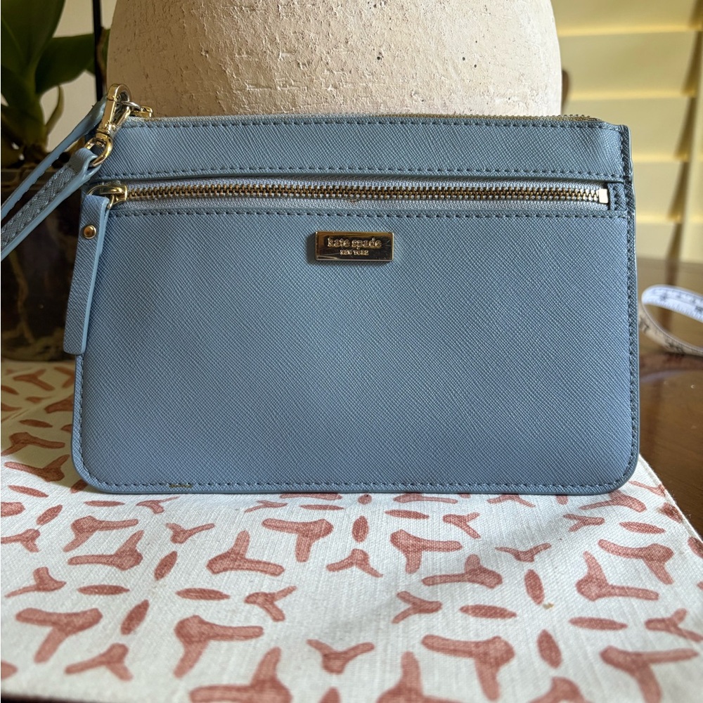 Kate Spade Blue Clutch Sleek Minimalist Design